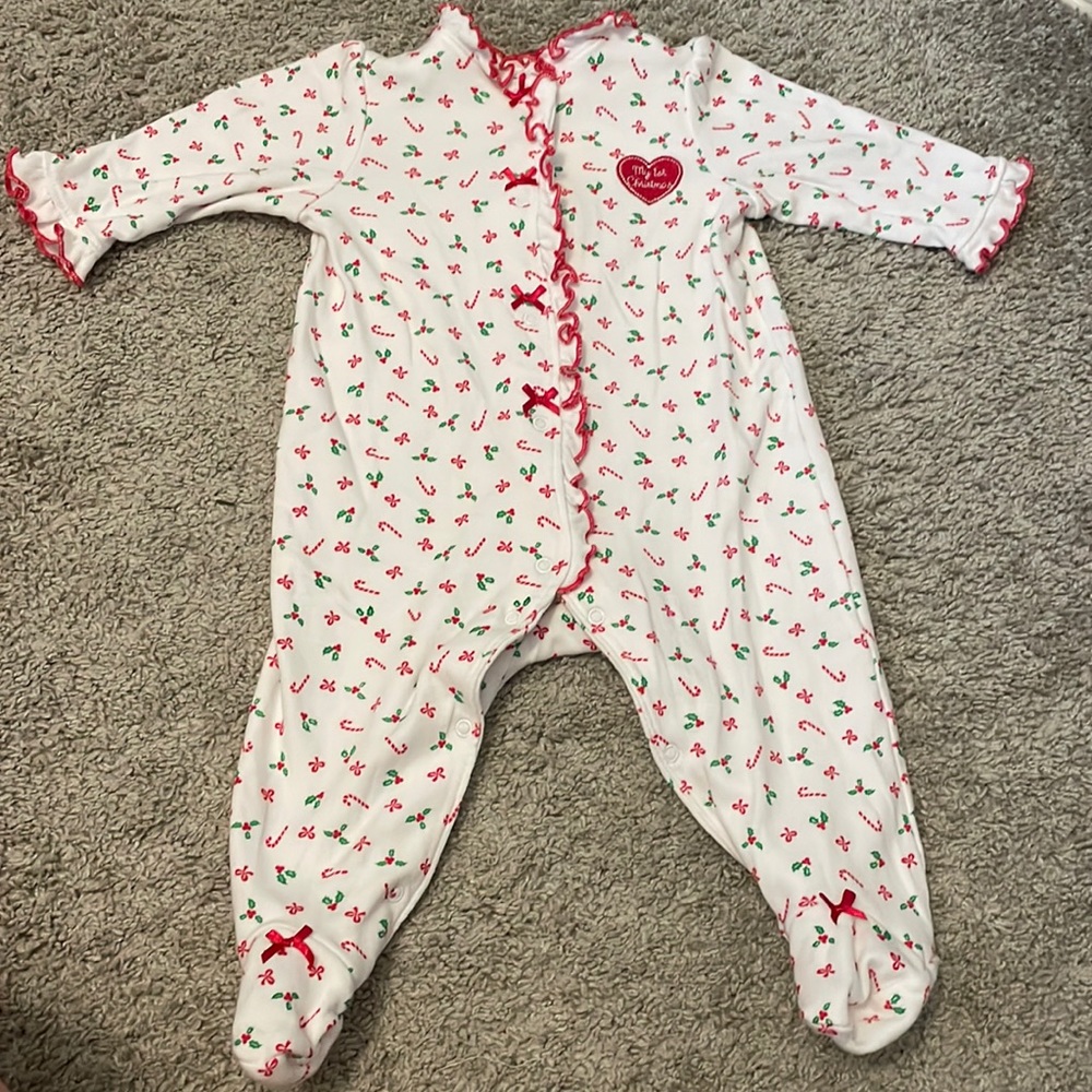 Little Me 6-9M My First Christmas Footie